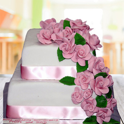 Pink Floral Wedding Cake 3kg  to Rajahmundry