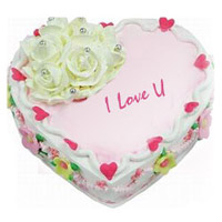 Heart Shape Strawberry Cake  to Rajahmundry