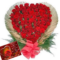 Roses in a Heart Shape Arrangement to Rajahmundry