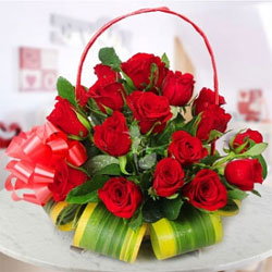 basket of 50 red roses  to Rajahmundry