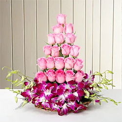Roses And Orchids Basket to Rajahmundry