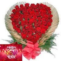 100 ROSES IN A HEART SHAPE  to Rajahmundry