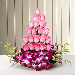 Roses And Orchids Basket to Rajahmundry